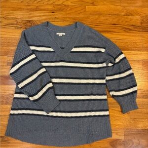 American Eagle Striped V-Neck Sweater